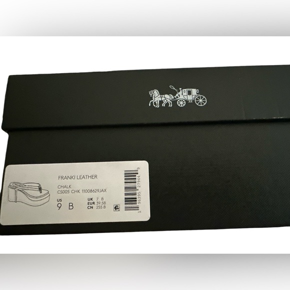 NWT COACH Franki Platform Flip Flops Chalk 9B - Picture 7 of 7